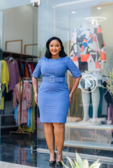 Blue sheath dress